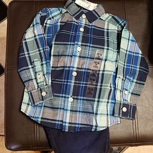 Cute warm little guy outfit w lined pants.